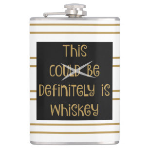 Funny Flask, this could be whiskey (black/gold) Hip Flask