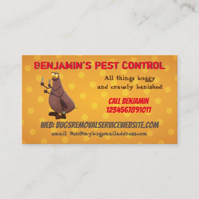 Funny flea insect pest control business business card (Front)