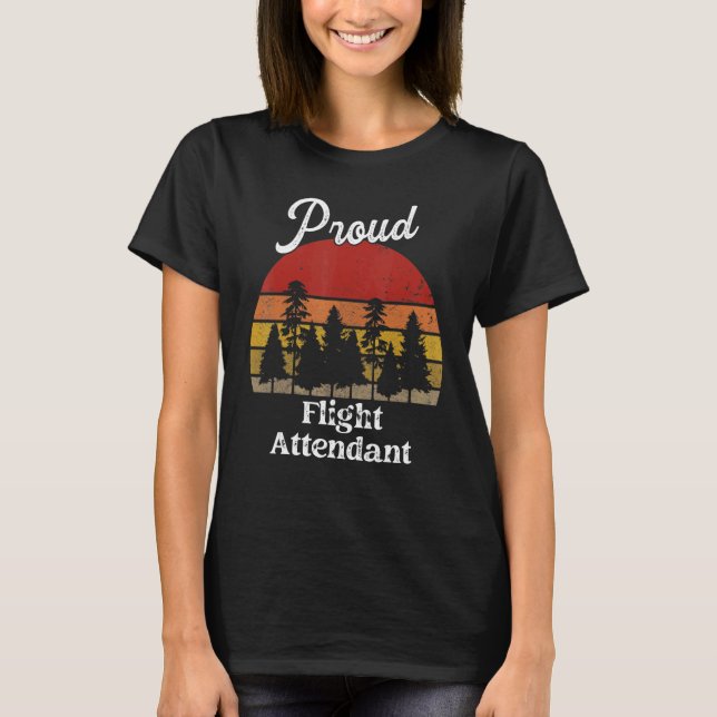 Funny Flight Attendant Shirts Job Title Profession (Front)