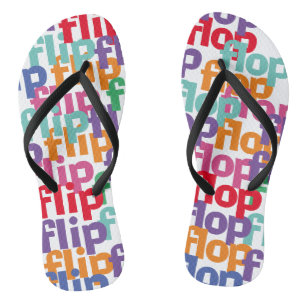 Funny Flip & Flop Colourful Wordplay Pun Lover Thongs