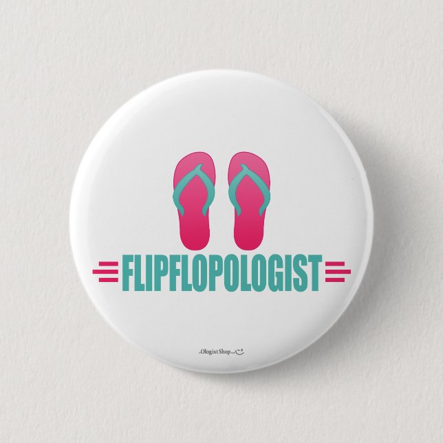 Funny Flip Flops 6 Cm Round Badge (Front)