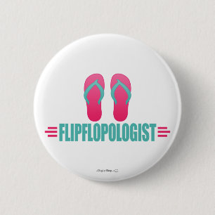 Funny Flip Flops 6 Cm Round Badge