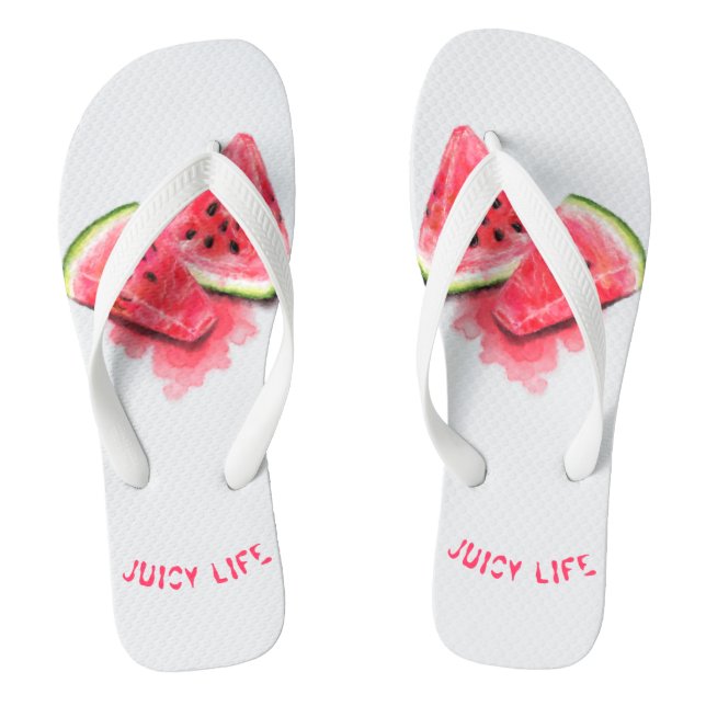 Funny Flip Flops with Sweet Juicy Watermelons (Footbed)