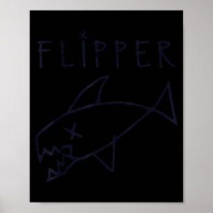 Funny Flipper Fish Die Sarcastic Graphic Poster