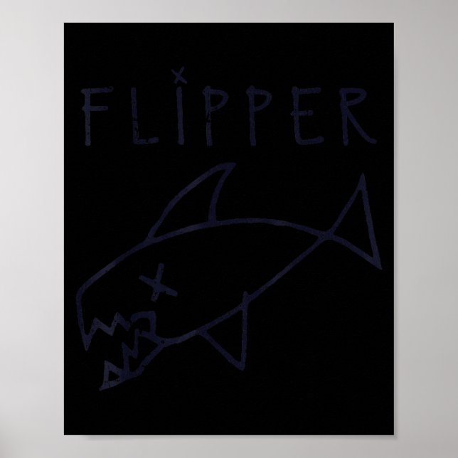 Funny Flipper Fish Die Sarcastic Graphic  Poster (Front)