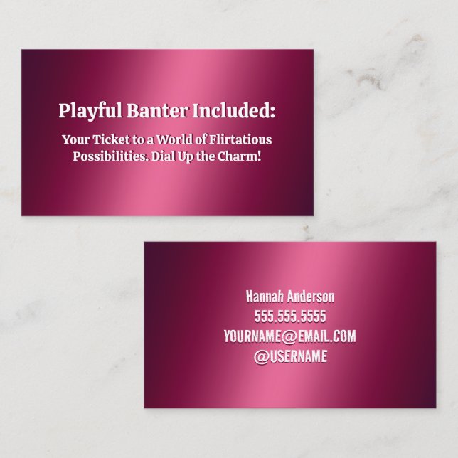 Funny Flirting Business Card (Front/Back)