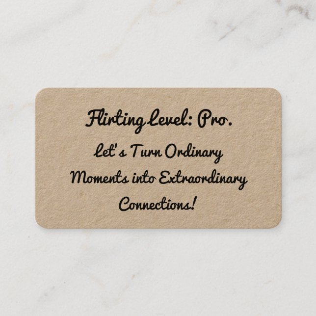 Funny Flirting Kraft Business Card (Front)