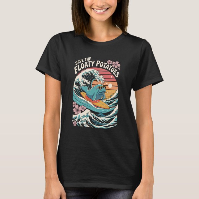 Funny Floaty Potato Manatee Sea Cow T-Shirt (Front)