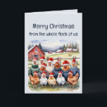 Funny Flock of Us Chickens Group Christmas Wishes Card<br><div class="desc">Funny Flock of Us Chickens Group Christmas Wishes Animal Art  for any animal lover with a sense of humour</div>