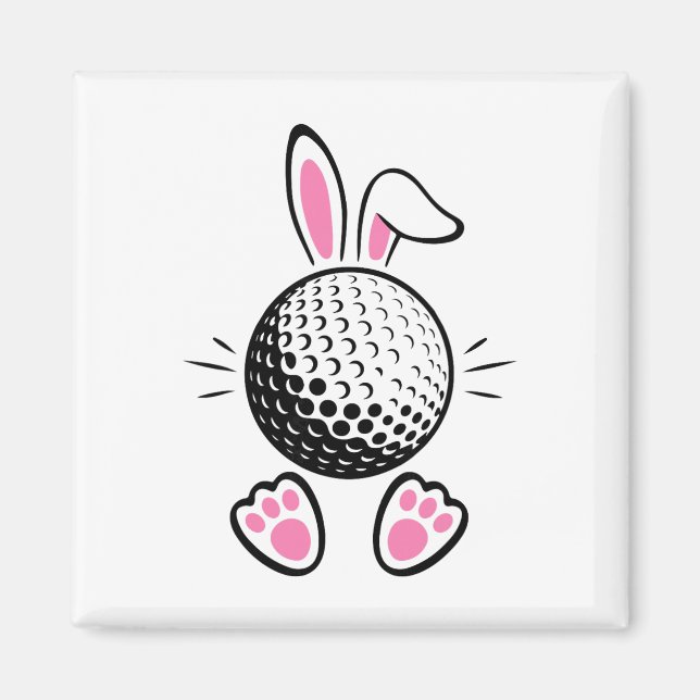 Funny Floppy Bunny Ears Golf Lovers Cute Rabbit Sp Magnet (Front)