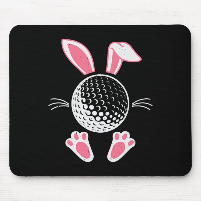 Funny Floppy Bunny Ears Golf Lovers Cute Rabbit Sp Mouse Pad (Front)