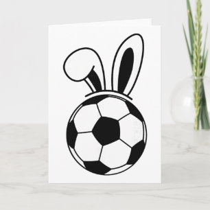 Funny Floppy Bunny Ears Soccer Lovers Cute Rabbit Card