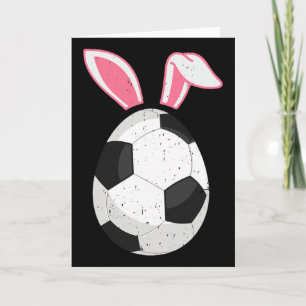 Funny Floppy Bunny Ears Soccer Lovers Cute Rabbit Card