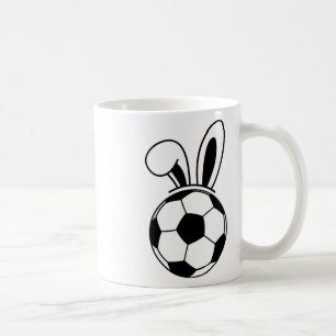 Funny Floppy Bunny Ears Soccer Lovers Cute Rabbit Coffee Mug