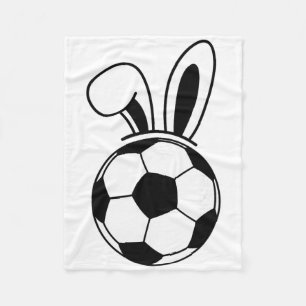 Funny Floppy Bunny Ears Soccer Lovers Cute Rabbit Fleece Blanket