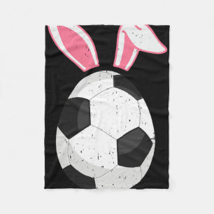 Funny Floppy Bunny Ears Soccer Lovers Cute Rabbit Fleece Blanket