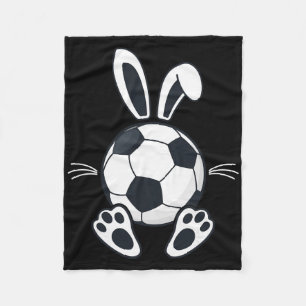Funny Floppy Bunny Ears Soccer Lovers Cute Rabbit Fleece Blanket