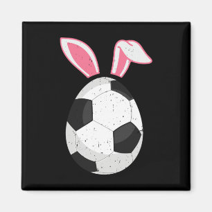 Funny Floppy Bunny Ears Soccer Lovers Cute Rabbit Magnet