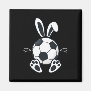 Funny Floppy Bunny Ears Soccer Lovers Cute Rabbit Magnet