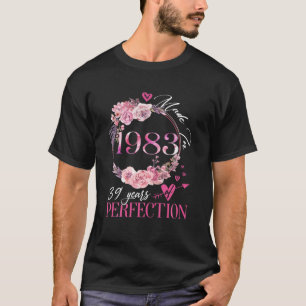 Funny Floral 1983 Vintage 39 Year Old 39Th Birthda T-Shirt