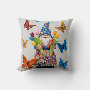 Funny Floral Gnome: Mother's Day Bouquet Cushion