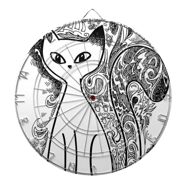 Funny floral pattern cats dartboard (Front)
