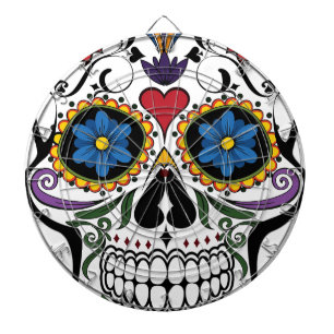 Funny Floral Skull Dartboard