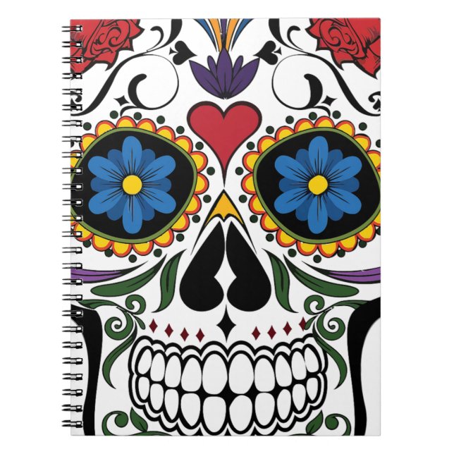 Funny Floral Skull Notebook (Front)