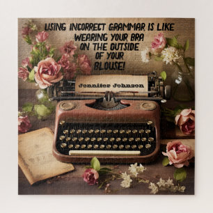 Funny Floral Typewriter Puzzle