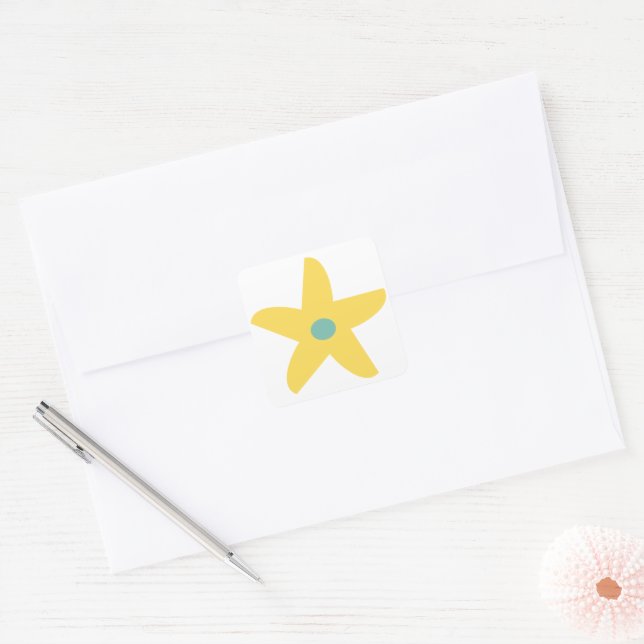 Funny Flowef Square Sticker (Envelope)