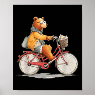Funny Flower Bike Costume with Teddy Bear for Boys Poster