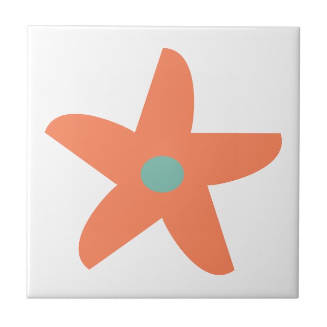 Funny Flower Ceramic Tile (Front)
