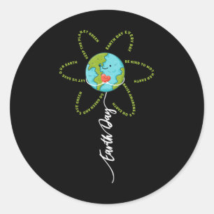 Funny Flower Earth Day Everyday Women Girl Kids  Classic Round Sticker