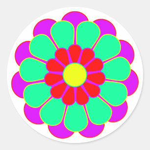 Funny Flower Power Bloom I Classic Round Sticker