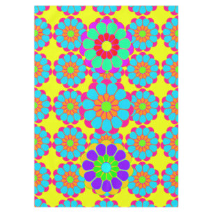 Funny Flower Power Bloom I II III Tablecloth