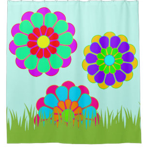 Funny Flower Power Bloom I II III + your idea Shower Curtain