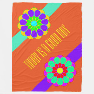 Funny Flower Power Bloom I II + your back. & text Fleece Blanket