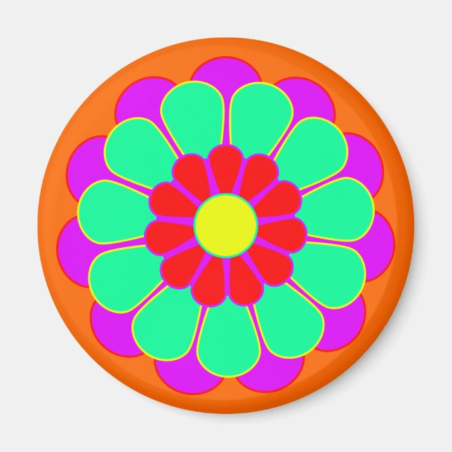 Funny Flower Power Bloom I Magnet (Front)