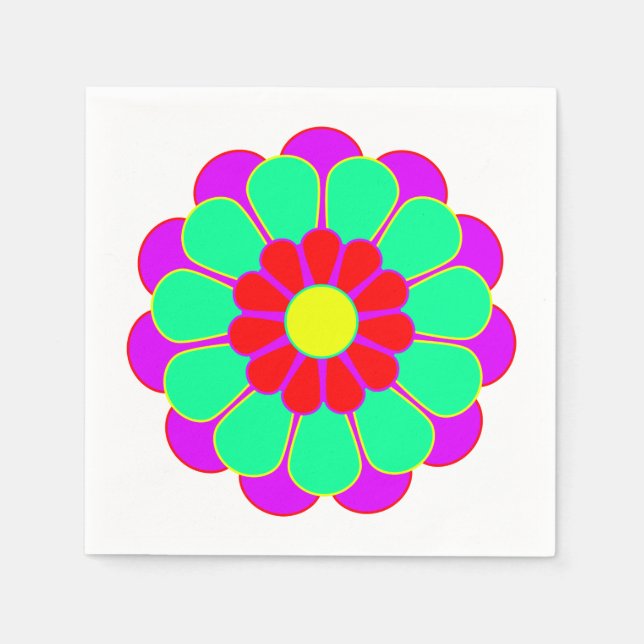 Funny Flower Power Bloom I Napkin (Front)