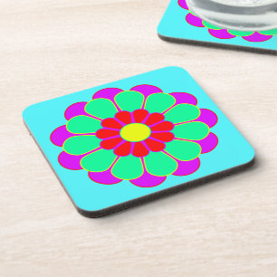 Funny Flower Power Bloom I + your backgr. & idea Coaster