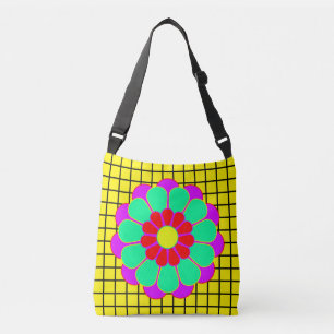 Funny Flower Power Bloom I + your backgr. & idea Crossbody Bag