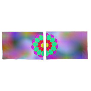 Funny Flower Power Bloom I + your backgr. & idea Pillowcase