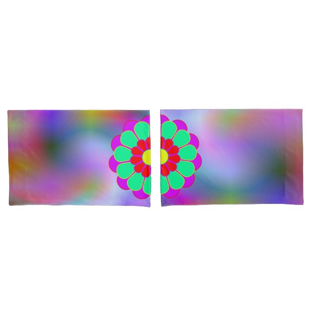 Funny Flower Power Bloom I + your backgr. & idea Pillowcase (Front-Set)