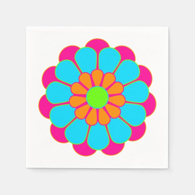 Funny Flower Power Bloom III Napkin (Front)