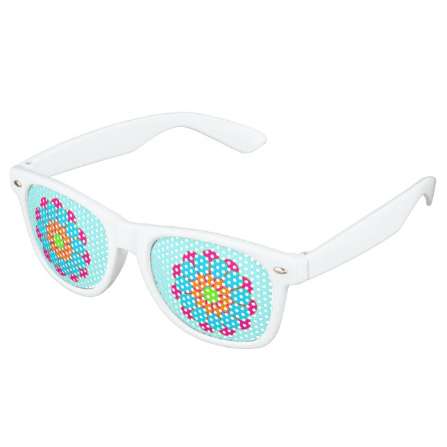 Funny Flower Power Bloom III Retro Sunglasses (Angled)