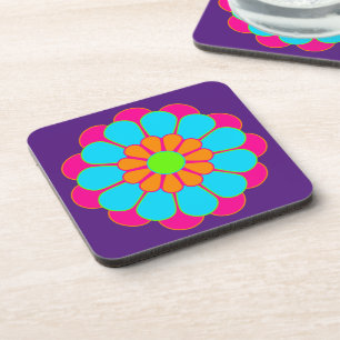 Funny Flower Power Bloom III + your backgr. & idea Coaster