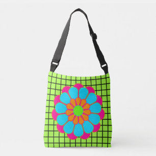 Funny Flower Power Bloom III + your backgr. & idea Crossbody Bag