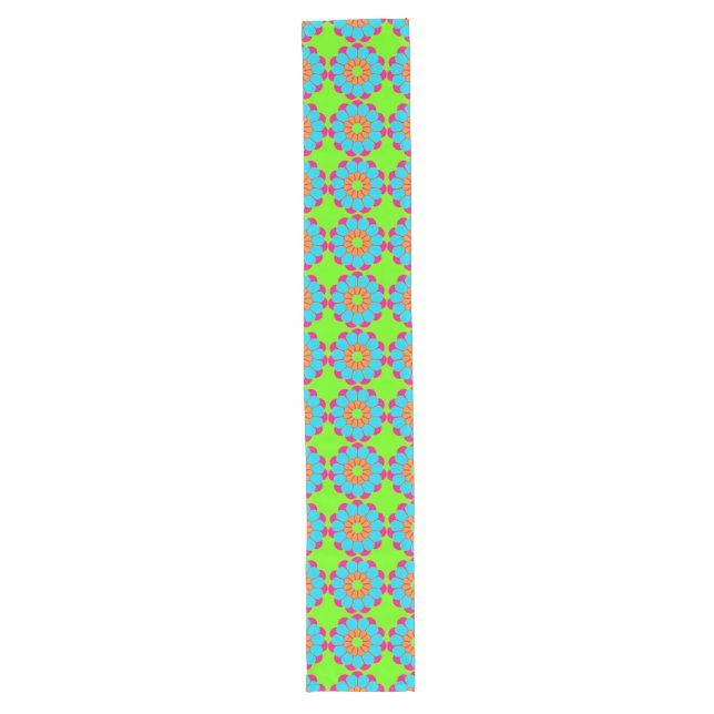 Funny Flower Power Bloom III + your backgr. & idea Long Table Runner (Front)