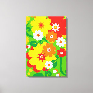 Funny Flower Power Wallpaper Canvas Print