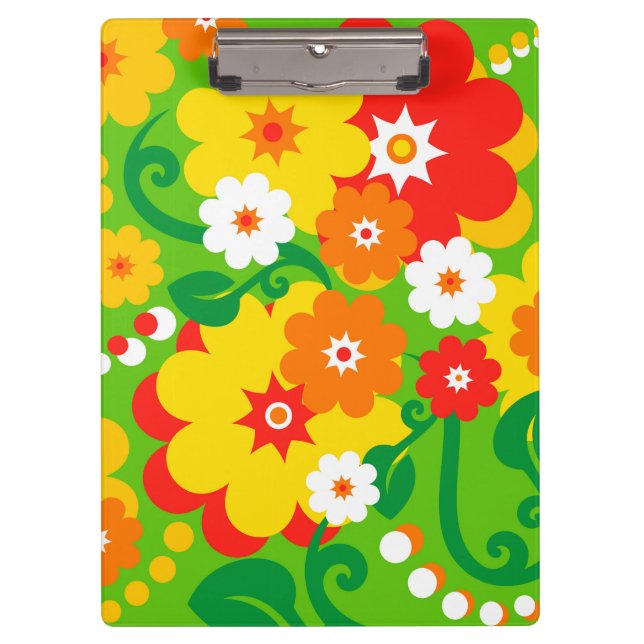 Funny Flower Power Wallpaper Clipboard (Front)